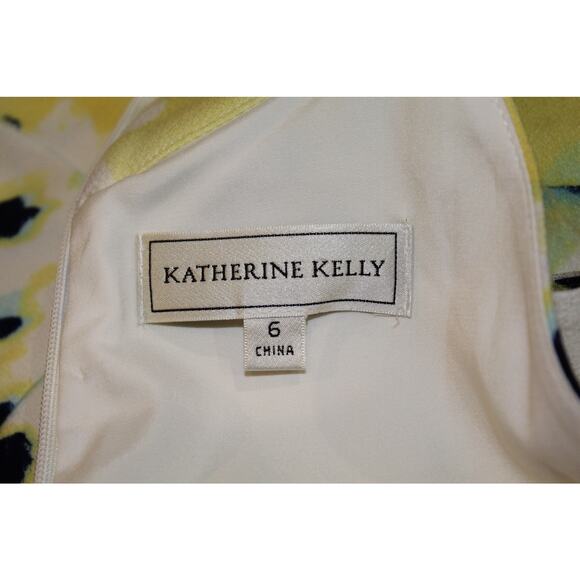 Katherine Kelly Yellow Floral Halter Sheath Dress Women’s Size 6 - Picture 5 of 5